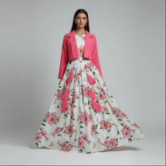 winter festival sleeveless kurti with cot