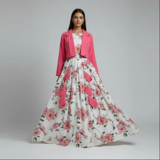 winter festival sleeveless kurti with cot